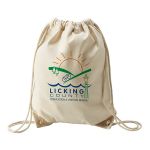 Cotton Drawstring Backpack Bag, Natural