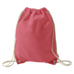 Cotton Drawstring Backpack Bag, Red