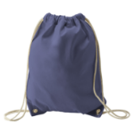 Cotton Drawstring Backpack Bag, Navy