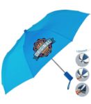 The Revolution Folding Promotional Umbrellas with Rubber Handle - Custom Umbrella