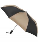 Revolution Folding Custom Umbrellas with Rubber Handle in Black/Khaki