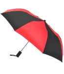 Revolution Folding Custom Umbrellas with Rubber Handle in Black/Red