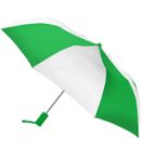 Revolution Folding Custom Umbrellas with Rubber Handle in Kelly/White