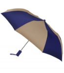 Revolution Folding Custom Umbrellas with Rubber Handle in Navy/Khaki