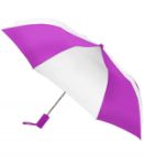 Revolution Folding Custom Umbrellas with Rubber Handle in Purple/White