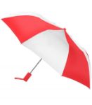 Revolution Folding Custom Umbrellas with Rubber Handle in Red/White