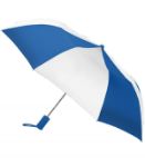 Revolution Folding Custom Umbrellas with Rubber Handle in Royal/White