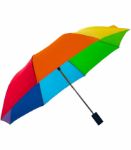 Revolution Folding Custom Umbrellas with Rubber Handle in Rainbow