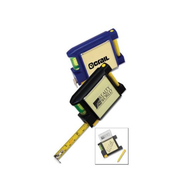 Custom 6' 6" Tape Measures with Level, Note Pad and Pen