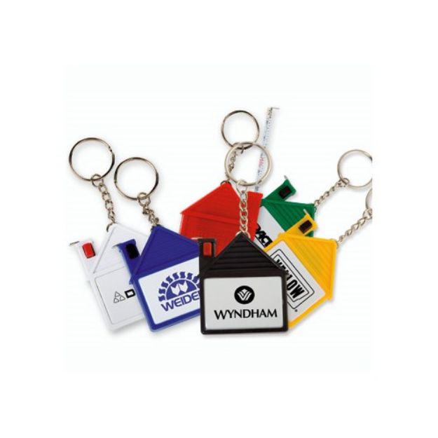 House Tape Measures with Release Button and Key Chain