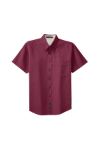 Port Authority Short Sleeve Easy Care Shirts in Burgundy