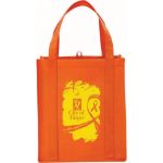 Custom Orange Poly Pro Grocery Tote Bag by Adco Marketing