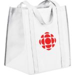 Custom White Poly Pro Grocery Tote Bag by Adco Marketing