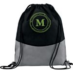 Custom Gray Non Woven Drawstring Backpack by Adco Marketing