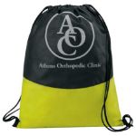 Custom Lime Green Non Woven Drawstring Backpack by Adco Marketing