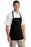 Port Authority Medium Length Aprons with Pouch Pockets in Black