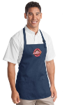 Port Authority Medium Length Aprons with Pouch Pockets in Washed Denim
