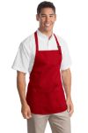 Port Authority Medium Length Aprons with Pouch Pockets in Red
