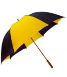 Mulligan 64" Wind Resistant Golf Umbrella in Black/Marigold