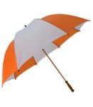Mulligan 64" Wind Resistant Golf Umbrella in Orange/White