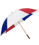 Mulligan 64" Wind Resistant Golf Umbrella in Red/White/Royal