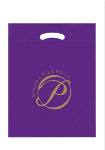 Die Cut Custom Plastic Bags 15x19x3 in Purple