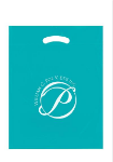 Die Cut Custom Plastic Bags 15x19x3 in Teal