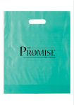 Frosted Die Cut Custom Plastic Bags 12 x 15 x 3 in Teal