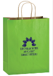 Matte Colored Custom Shopper Bags 8 x 10 in Lime