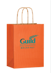 Matte Colored Custom Shopper Bags 8 x 10 in Orange