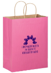 Matte Colored Custom Shopper Bags 8 x 10 in Pink