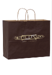 Matte Colored Custom Shopper Bags 16 x 13 in Chocolate