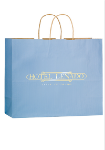 Matte Colored Custom Shopper Bags 16 x 13 in Country Blue
