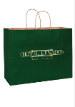 Matte Colored Custom Shopper Bags 16 x 13 in Forest Green