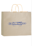 Matte Colored Custom Shopper Bags 16 x 13 in Oatmeal