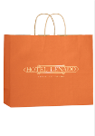 Matte Colored Custom Shopper Bags 16 x 13 in Orange
