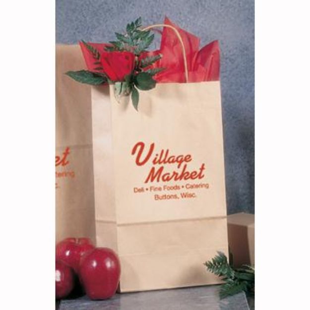 Kraft Paper Shopping Wine Bags  8 x 4 3/4 x 13 5/8