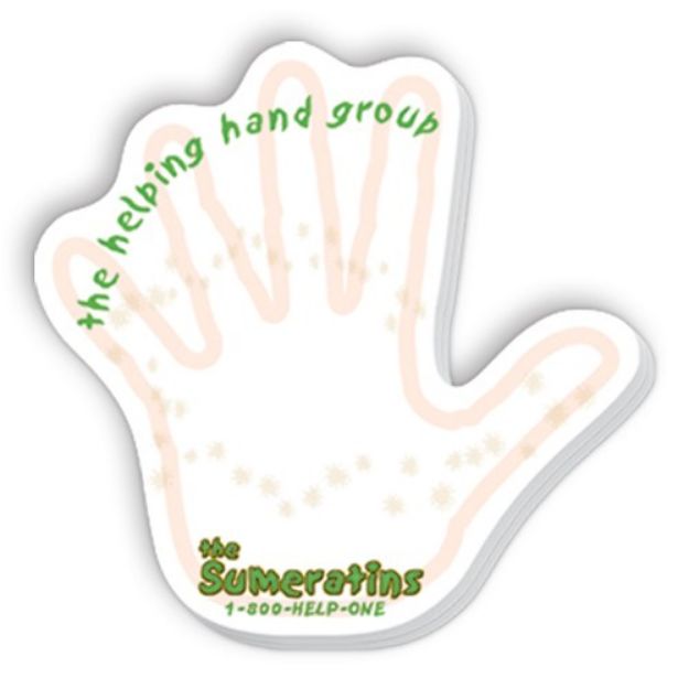 Die Cut SpiderTac Sticky Notes Hand Shape 25 Sheets