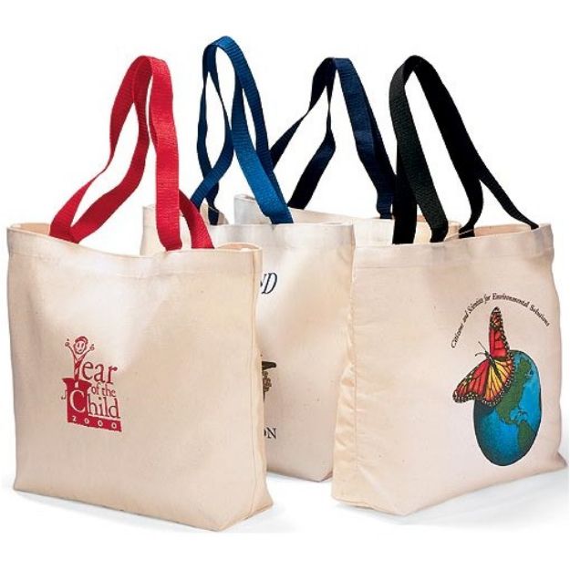 Colored Handled Canvas Tote Bags