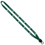 1/2" Knitted Cotton Custom Lanyards in Forest Green