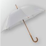 White - Wood Handled Fashion Umbrella
