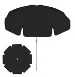 Black 7.5 ft Patio Umbrella Customized with your Logo by Adco Marketing