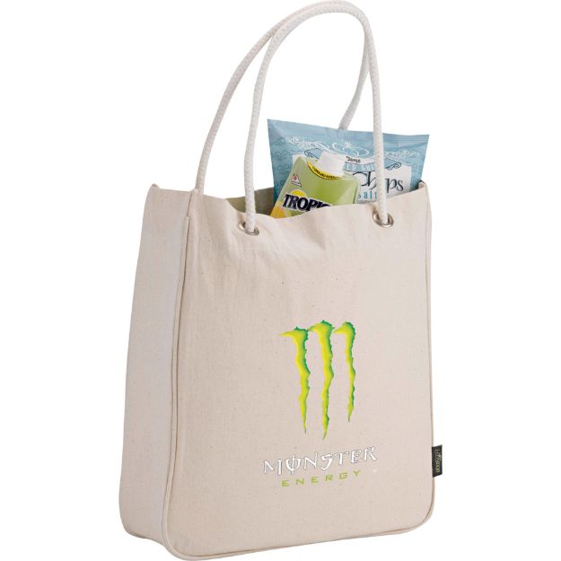 Essential Organic Cotton Grocery Tote with a promotional logo