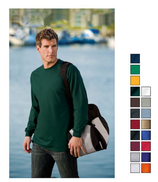 Port and Company 100% Cotton Long Sleeve Screened T-shirts