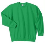 Gildan Heavy Blend Crewneck Embroidered Sweatshirts in Irish Green
