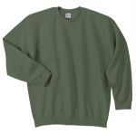 Gildan Heavy Blend Crewneck Embroidered Sweatshirts in Military Green