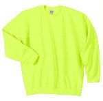 Gildan Heavy Blend Crewneck Embroidered Sweatshirts in Safety Green