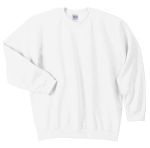 Gildan Heavy Blend Crewneck Embroidered Sweatshirts in White