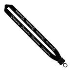 1" Knitted Cotton Promotional Lanyards in Black