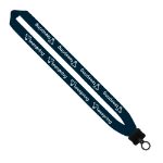 1" Knitted Cotton Promotional Lanyards in Navy